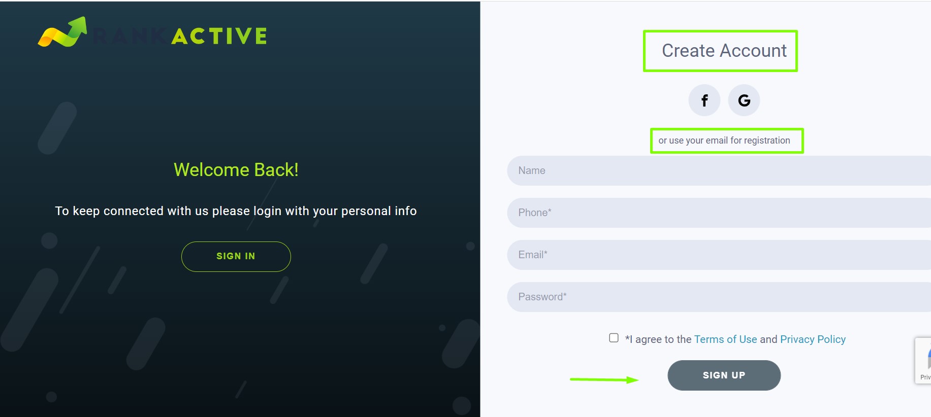 create-account-rankactive-review-2022