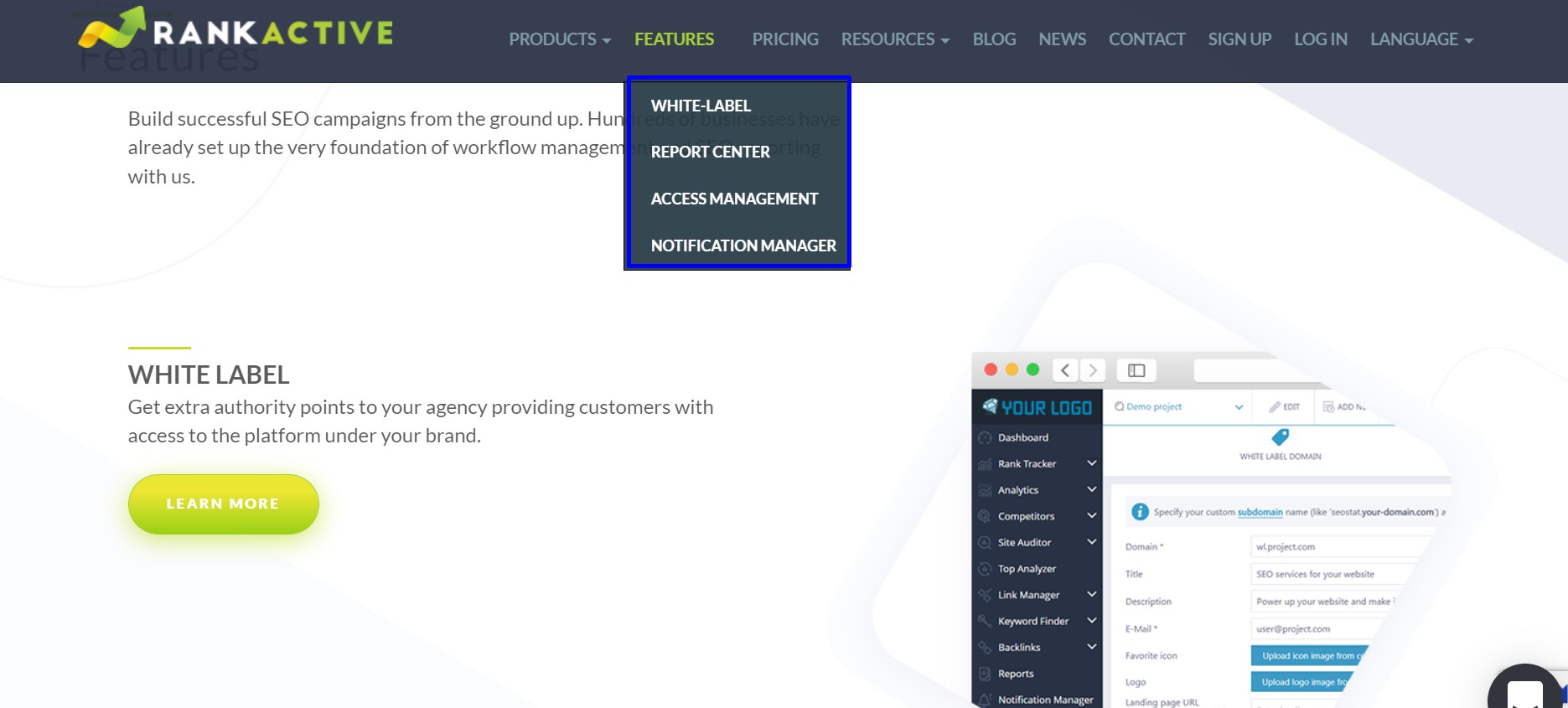 RankActive-features